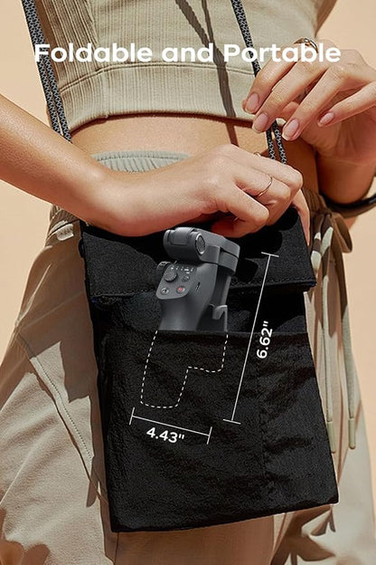 FUNSNAP Gimbal Stabilizer for iPhone, Phone Stabilizer, Portable Foldable 3-Axis Phone Gimbal with Magnetic Fill Light for Android & iPhone 17 16 15 Pro Max, Ideal for Travel Vlogging