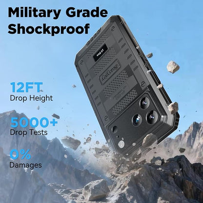 Beasyjoy for iPhone 17 Pro Case Waterproof, Heavy Duty Metal Case with Built-in Screen Protector, Full Body Rugged Military Grade Shockproof Dustproof Cover for Construction Outdoor 6.3", Black