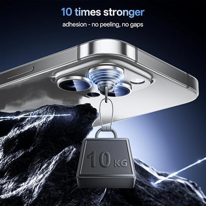 Camera Lens Protector for iPhone 16 Pro Max/iPhone 16 Pro-Single Piece,Ultra Thin Aluminum Alloy Frame,9H Dual-Strength Glass with 99% AR Light Transmittance,Case Friendly,Grey Titanium