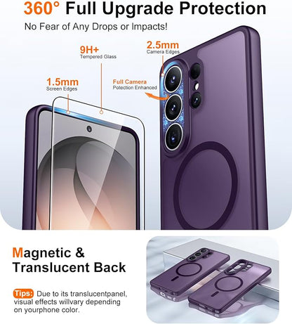 Red2Fire Magnetic for Samsung Galaxy S26 Ultra Case, [Compatible with MagSafe][12Ft Military Grade Protection][2*Screen Protector] Slim Translucent Anti-Slip Shockproof Case for Samsung S26 Ultra 6.9"