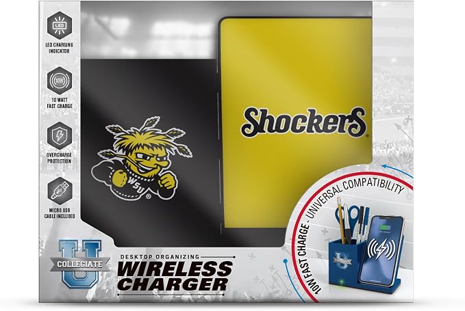 SOAR NCAA Unisex Wireless Charging Stand with Desktop Organizer