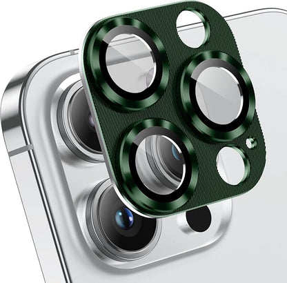 Korecase [2 Pack] Camera Lens Protector for iPhone 14 Pro Max & iPhone 14 Pro Metal Tempered Glass Camera Film Cover, Strong Adhesion, 9H Hardness Anti-Scratch Rear Camera Lens Cover -Alpine Green