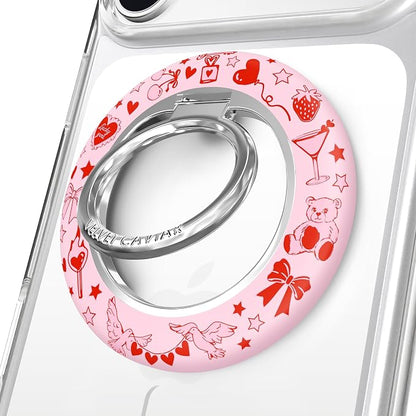 VELVET CAVIAR Compatible with MagSafe Phone Grip 2.0 | Cute Magnetic Ring Holder | Finger Loop Kickstand | Pop On Accessory for iPhone 17, 16, 15, 14, 13, 12 | Be Mine