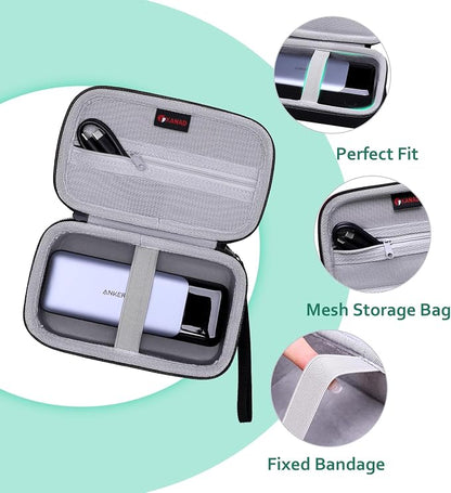 XANAD Carrying Case for Anker 737 USB-C Portable Charger Power Bank, Port Portable Charger with 140W Output Travel Storage Holder Black+Grey