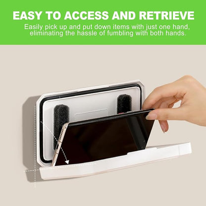 360 Rotation Waterproof Shower Phone Holder Wall Mount Touch Screen Anti Fog Phone Case Fits 4 to 7 Inch Smartphones Hands Free Phone Stand for Shower Bathroom Kitchen Bathtub