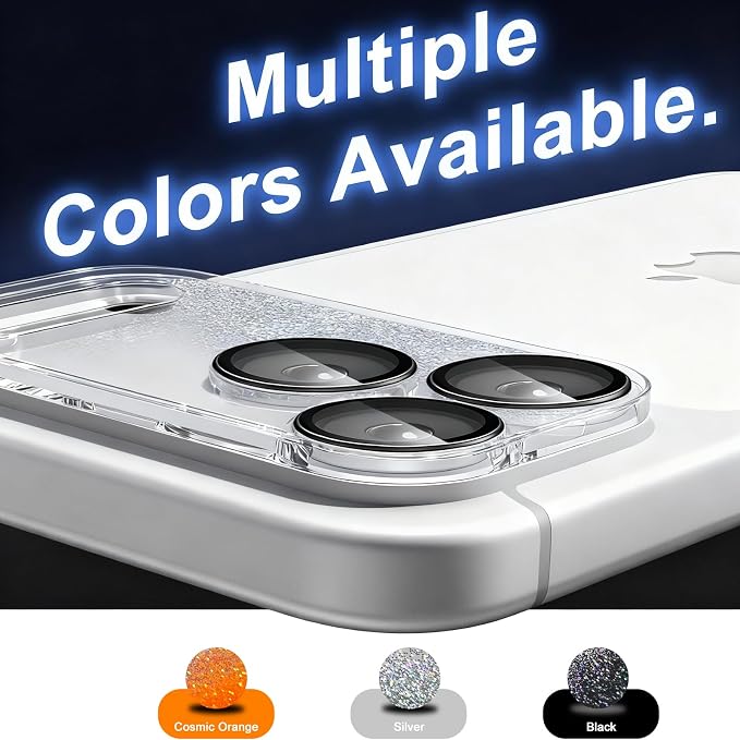 surundo for iPhone 17 Pro Max Camera Protector, Bling Glitter Camera Cover Design Flowing Liquid Quicksand, [Not Easy to Fall] [Strong Adsorption] 9H Tempered Glass Lens Cover Stylish Accessories
