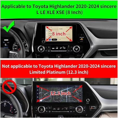 Car Phone Holder for Toyota Highlander 2020 2021 2022 2023 2024 2025 2026 L LE XLE XSE [ 8 inch Touch Screen ]Auto Interior Accessories Best Cell Phones Mount Cellphone Mobile Navigation Stand