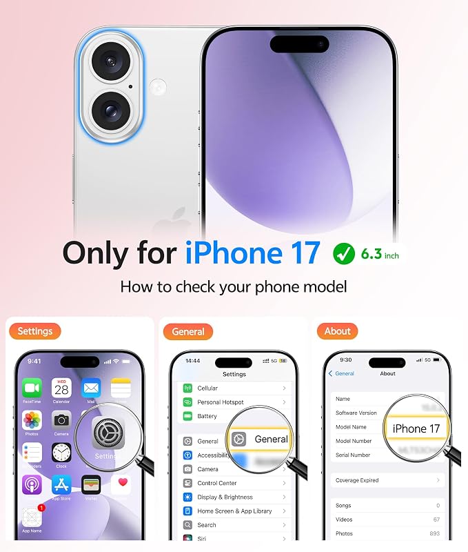 FNTCASE for iPhone 17 Case: [Compatible with Magsafe] Translucent Matte Cases with [Full Camera Protection] [Screen Protector] Military Grade Shockproof Protective Phone Cover - Light Purple