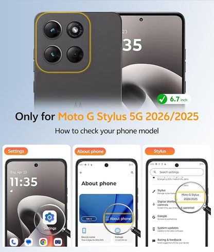 FNTCASE for Moto G Stylus 2026/2025 Case, Fit for Magsafe, Screen Protector | Anti Yellowing Magnetic Back, 14FT Military Grade Drop Protection, Shockproof Protective Phone Cover, Transparent