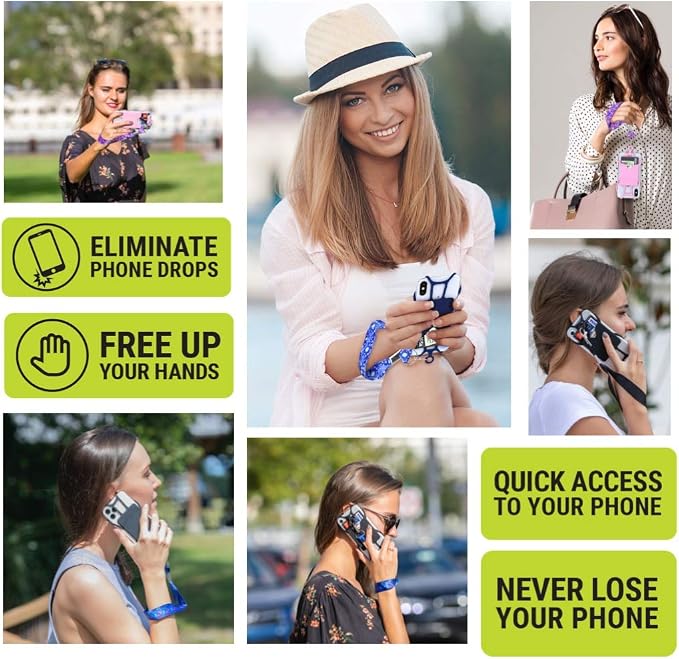 Gear Beast Cell Phone Wrist Strap Mobile Phone Holder Wristlet with Card Pocket Compatible with iPhone, Galaxy & Most Smartphones