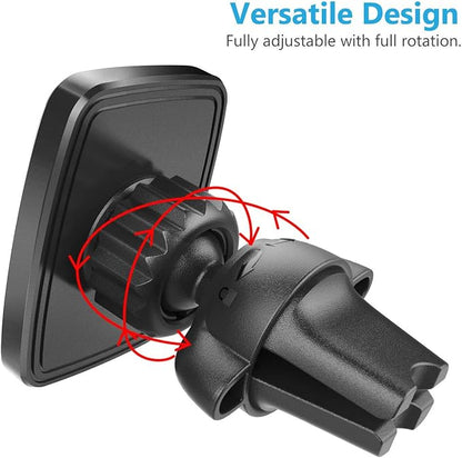 WixGear Magnetic Phone Holder for Car, Twist-Lock Air Vent Car Phone Holder with Swift-Snap Technology, Secure Grip Car Phone Mount, Compatible with All Smartphones, Strong Magnets