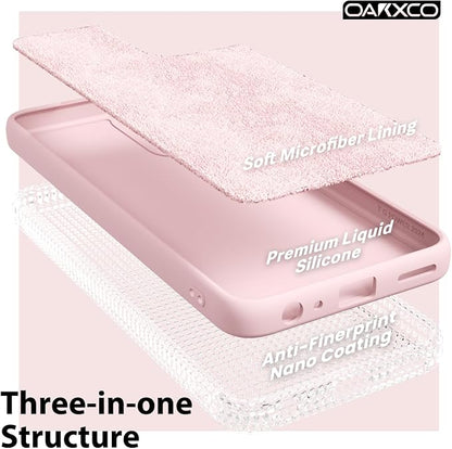 oakxco for Motorola Moto G Power 5G 2024 Phone Case Liquid Silicone, Thin Slim Soft Rubber Gel TPU Plain Simple Cover for Women Girl Cute, Matte Solid Color, Light Pink