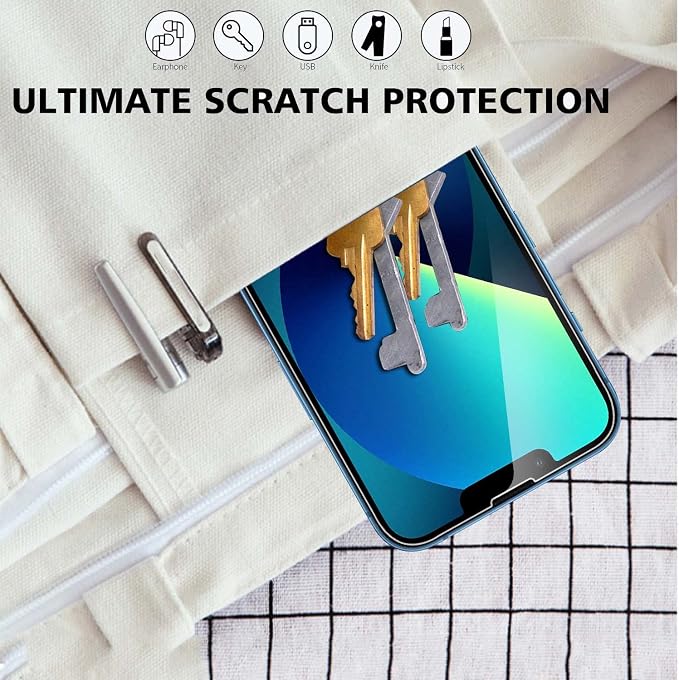 [ 2+2 +2 ] 2 Front + 2 Back for iPhone 13 Glass Screen Protector HD Clear +2 Glass Camera Lens Protector for iPhone 13 (6.1") with Installation Frame,Case friendly