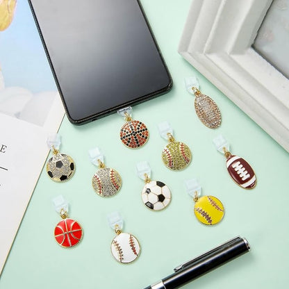 7-10Pcs Dust Plug Charm Type C with Alloy Pendants Cute Cell Phone Charms for Most Type C Phone,Readers Device