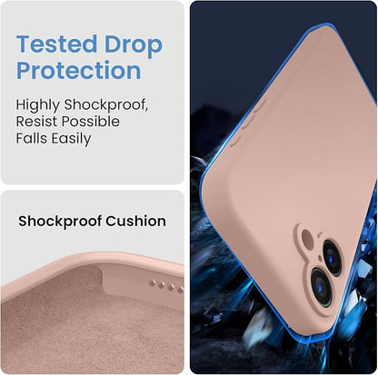 FireNova Designed for iPhone 16 Plus Case, Silicone Upgraded [Camera Protection] Case, Soft Anti-Scratch Microfiber Lining Inside, 6.7 inch, Pinksand