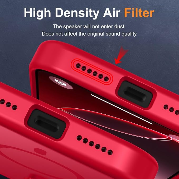 MOCCA Strong Magnetic for iPhone 16 Pro Phone Case, [Compatible with Magsafe][16FT Mil-Grade Drop Protection] Slim Thin Translucent Matte Protective Cover Case for iPhone 16 Pro Case, Red