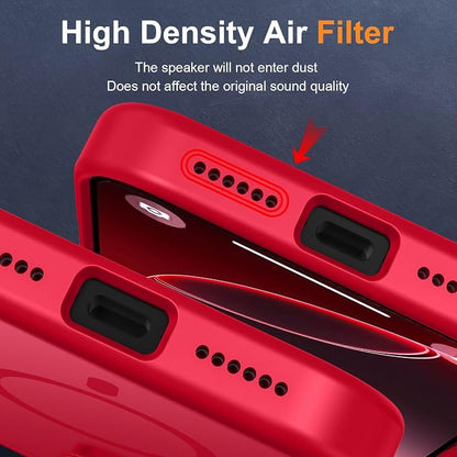 MOCCA Strong Magnetic for iPhone 16 Pro Max Phone Case, [Compatible with Magsafe][16FT Mil-Grade Drop Protection] Slim Thin Translucent Matte Protective Cover Case for iPhone 16 Pro Max Case, Red