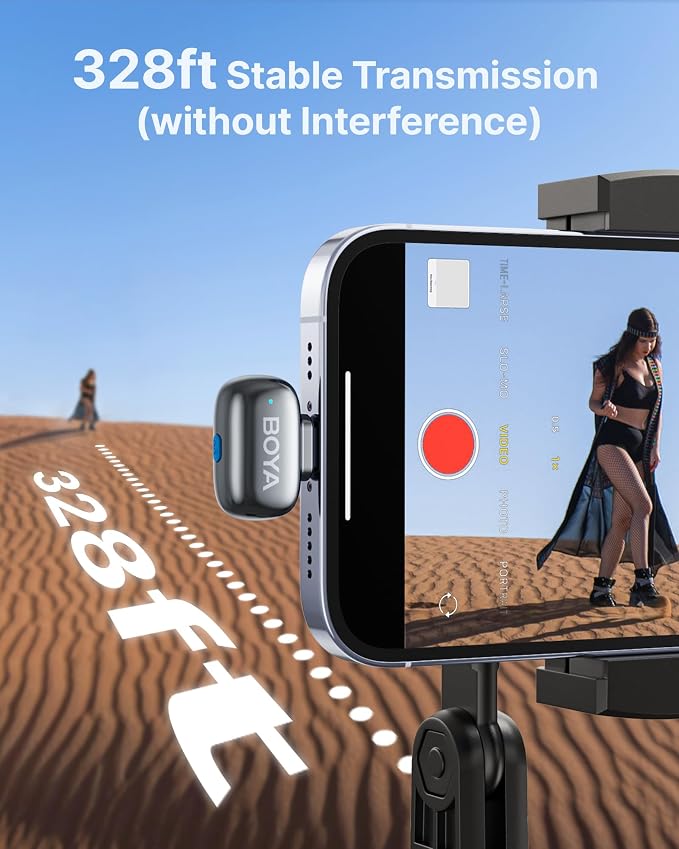 BOYA mini 2 Wireless Lavalier Microphone for iPhone 15/16/17 & Android,AI Noise Cancellation,App Control, 30H Battery Life with Charging Case,Lapel Microphone Wireless for Video Recording Podcast Vlog