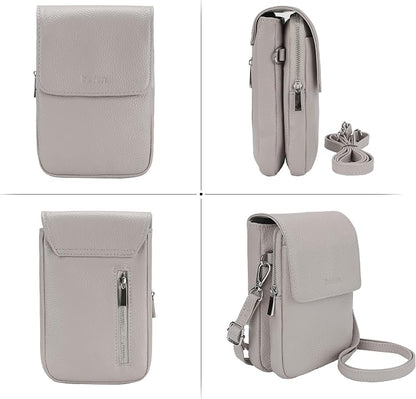 befen Genuine Leather Small Crossbody Bags for Women, Cell Phone Cross body Purse Bag with RFID Blocking Card Slots