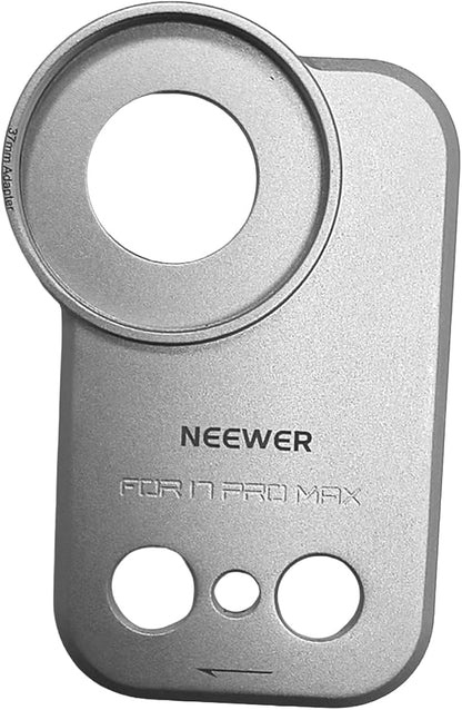 NEEWER 37mm Filter Lens Backplate for PA134 Phone Case Only, Quick Release Video Rig Mobile Photography Accessories Compatible with iPhone 17 Pro Max Beastgrip, PA174 (Silver)