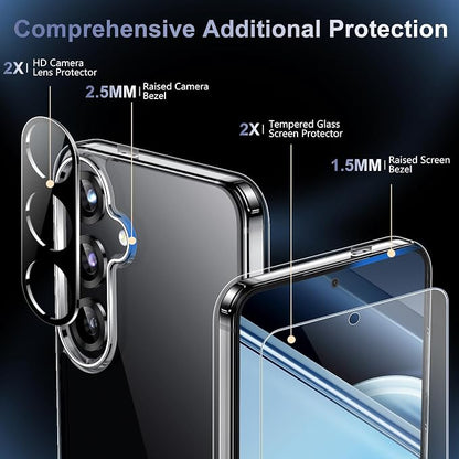 Red2Fire for Samsung Galaxy S25 Plus Case Clear, [Non-Yellowing] [Slim Thin] [Military Grade Drop Protection] Lightweight Shockproof Protection Phone Case for S25 Plus Case,Clear