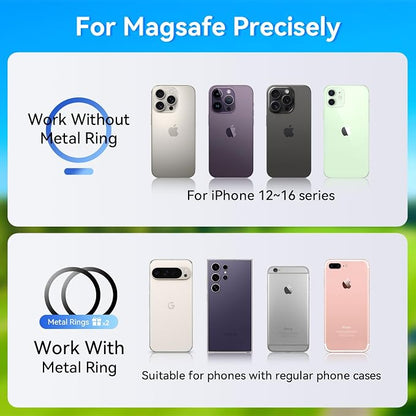 Magnetic Golf Cart Phone Holder Mount, Magnetic Phone Holder for Gym, Compatible with All Phones, Golfing Accessories Essentials Gifts for Men Women（Black）