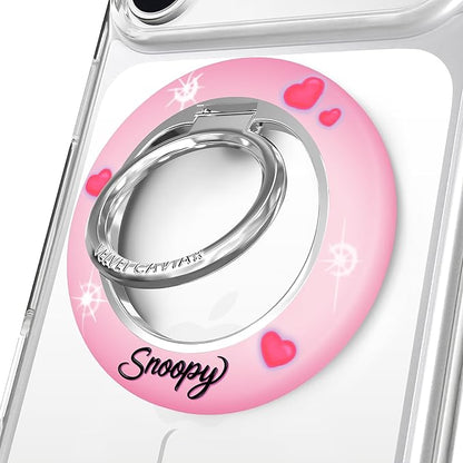 VELVET CAVIAR Compatible with MagSafe Phone Grip 2.0 | Cute Magnetic Ring Holder | Finger Loop Kickstand | Pop On Accessory for iPhone 17, 16, 15, 14, 13, 12 | Snoopy Be Mine