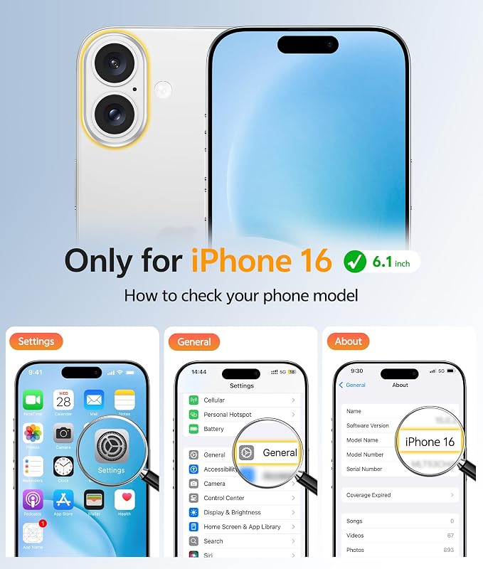 FNTCASE for iPhone 16 Case [Compatible with Magsafe] Translucent Matte Cases with [Screen Protector] Military Grade Shockproof Protective Phone Cover - Light Blue