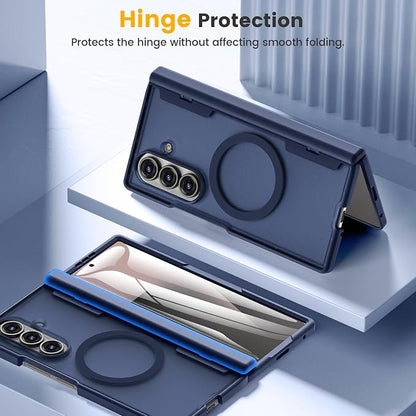 Caka Magnetic for Samsung Galaxy Z Fold 8 Ultra Case with Hinge Protection | Compatible with MagSafe, Built-in Outer Screen Protector, Hinge Guard, Translucent Matte Back, 360° Hybrid Drop Defense