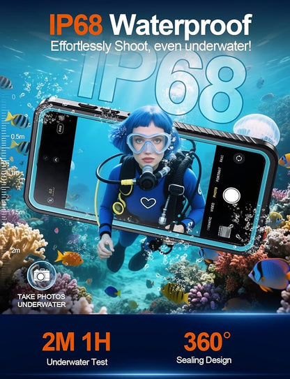 MOZOTER Designed for Samsung Galaxy S26 Case Waterproof, Military Shockproof Full Body Cover with Built-in Screen & Lens Protector, IP68 Underwater Protection for S26 6.3" Blue