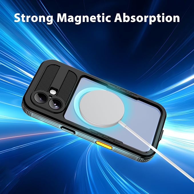 Waterproof Phone Case Compatible with iPhone 17, IP68 Waterproof Shockproof Dust-Proof Phone Case with Built in Screen Protector, Full Body Protective Case (Black, 17)