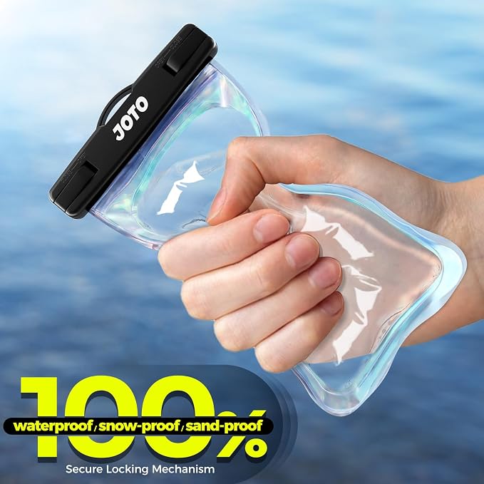 JOTO Up to 7" Universal Waterproof Phone Case for iPhone 16 15 14 13 Plus Pro Max, IPX8 Cellphone Dry Bag 12 11 Pro Max XR X 8 7 6S Plus SE, Galaxy S23 S22 S21 S20+ S20 S10 Plus Note, Pixel -Sparkle