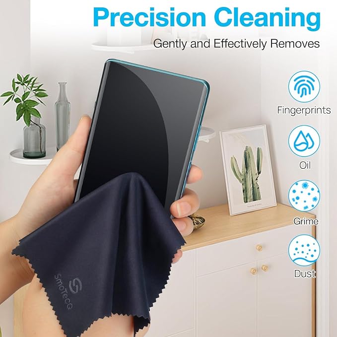 SmoTecQ Lens Wipes for Glasses, 180 Individually Wrapped Eyeglass Cleaning Wipes with 2 Microfiber Cloths for a Streak-Free Finish, Safe for Coated Lenses, Screens & Camera Lenses