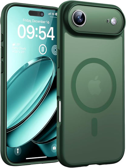 TOCOL for iPhone Air Case, Compatible with Magsafe Charger, Full Camera Protection, Drop Protection, Translucent Matte Phone Case for iPhone 17 Air 6.5 inch (Alpine Green)