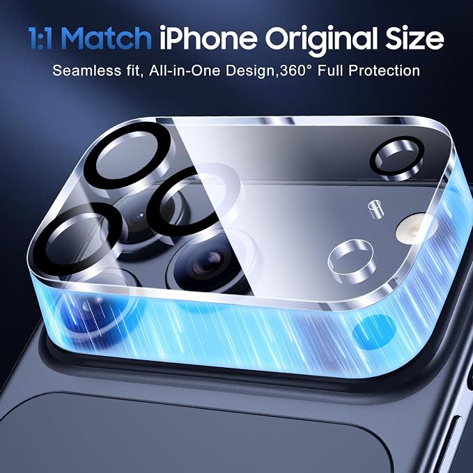 UniqueMe Compatible for 3 Pack iPhone 17 Pro Max Camera Lens Protector - [Drop Protection] Anti Scratch Full-Coverage Camera Cover Screen