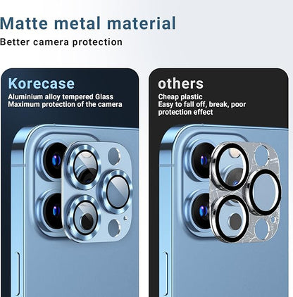 Korecase 2 Pack Camera Protector Compatible with iPhone 13 Pro Max & iPhone 13 Pro Whole Piece 9H Tempered Glass Anti Scratch Dust Strong Adhesion full coverage Protective Silver