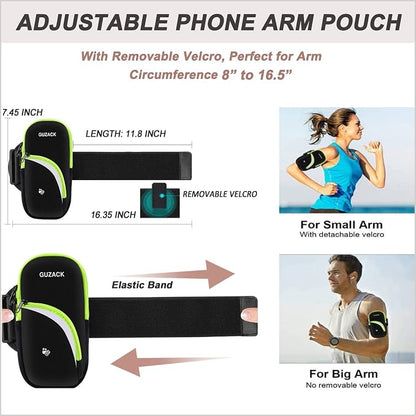 Armband Cell Phone Holder for Running Workout Exercise Sports Phone Arm Bands Pouch Bag, Running Armband for iPhone16 15 14 13 12 11 Pro Max XS XR X Plus Samsung Galaxy Up to 6.9"