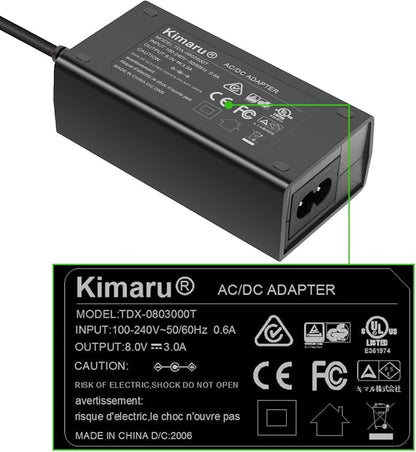 Kimaru NP-FZ100 Dummy Battery AC Power Supply Adapter Kit for Sony Alpha A6600 A6700 ZV-E1, FX3 FX30 A7CII ZV-E10II, A7C A7CR A1 A7III A7IV A7RIII A7RIV A7RV A7SIII A9 A9II A9R A9S Cameras.