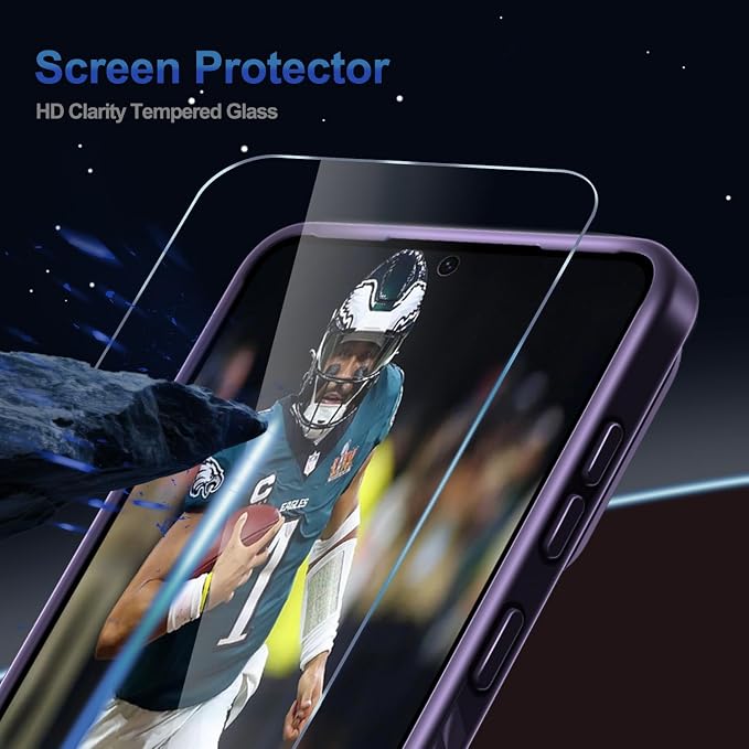 RMOCR for Samsung Galaxy S25 Edge Case with Screen Protector+Lanyard Wrist Strap,Magnetic Translucent Matte Rugged Slim Phone Cover Built in Invisible Kickstand [Fit for MagSafe],2025 Purple
