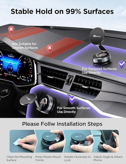 Car Phone Holder Magnetic Phone Mount for Car 360°Adjustable 2026 Phone Holders for Your Car Travel Gifts Cell Phone Car Mount Compatible for iPhone 17 Pro Max 16 15 14 13 12 Air Plus