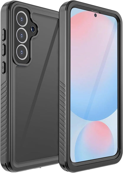 for Samsung Galaxy S24 FE Case, IP68 Waterproof Dustproof Case, [Built-in Screen Protector] Full Body Heavy Duty Rugged Phone Cover for Galaxy S24FE 6.7 inch Black