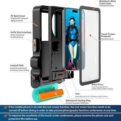 2026 Diving Snorkeling Phone Case for iPhone 17/16/15/14/13/12/11 Pro Max/XS/X Samsung Galaxy S26/S25/S24 Professional Scuba Dive Waterproof Underwater Photo Video Cover (4TH Gen, Teal)