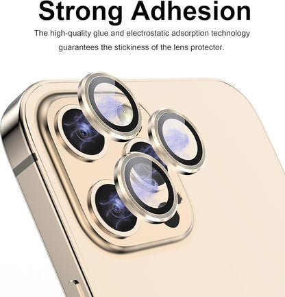 YWXTW [1 SET Camera Lens Protector Compatible with iPhone 12 Pro Max 6.7 inch, [Installation Tray] Aluminum Alloy Tempered Glass Camera Circle Cover