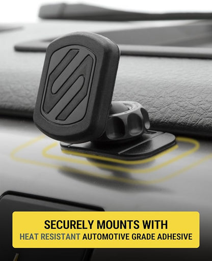 Scosche MXDM Magnetic Phone Holders for Your Car, Dashboard Cell Phone Holder with Extra Strong Magnet and Thick Metal Plate, Car Mount Cellphone Stand Compatible with iPhone, Samsung and More, 2 Pack