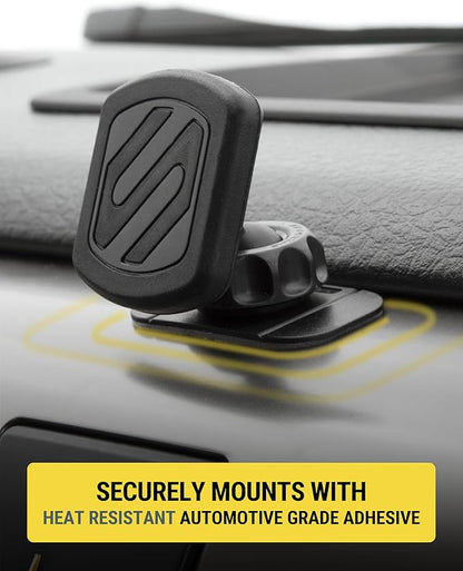 Scosche Magnetic Phone Holder for Car Dashboard with Extra Strong Magnet, Thick Metal Plate & 360° Rotation, Secure Cell Phone Car Mount for Large Phones Compatible with iPhone, Samsung, Not MagSafe