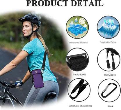 Phone Holder for Running Armband,Cell Phone Crossbody Bags for Women Kids,iPhone 11 12 13 14 15 16e 16 17 Pro Max Xs Xr X Plus Mini Galaxy Ultra S26 S24 Note Key Pouch Workout Sports Arm Band
