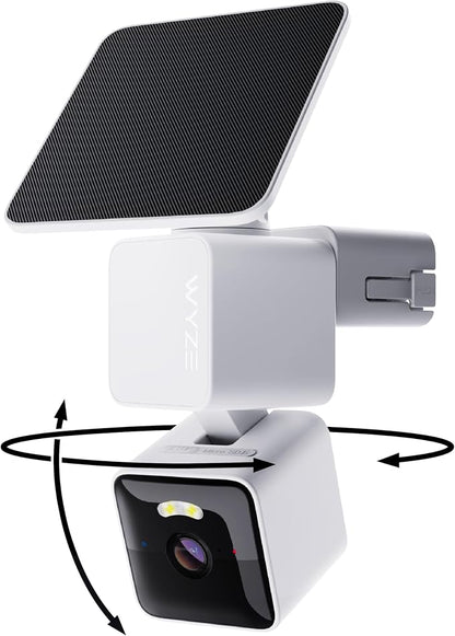 WYZE Solar Cam Pan (Flagship Model), AI Security Cameras Wireless Outdoor, Battery Powered Cameras for Home Security, 2K Crystal-Clear, Enhanced Color Night Vision, No Blind Spots, Peace of Mind