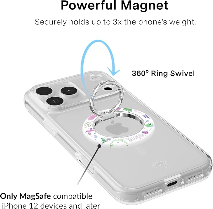 VELVET CAVIAR Compatible with MagSafe Phone Grip 2.0 | Cute Magnetic Ring Holder | Finger Loop Kickstand | Pop On Accessory for iPhone 17, 16, 15, 14, 13, 12 | Wicked for Good