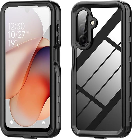 Waterproof Case Compatible with Samsung Galaxy A17 5G, Fully Sealed Underwater IP68 Waterproof Shockproof Dustproof Full-Body Protective Clear Cover Built-in Screen Protector. (Black)