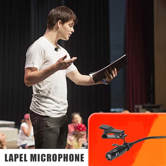 Lavalier Microphone Lapel Microphone Compatible with AKG Samson Wireless Transmitter - Unidirectional Condenser Mic - Mini XLR TA3F Plug